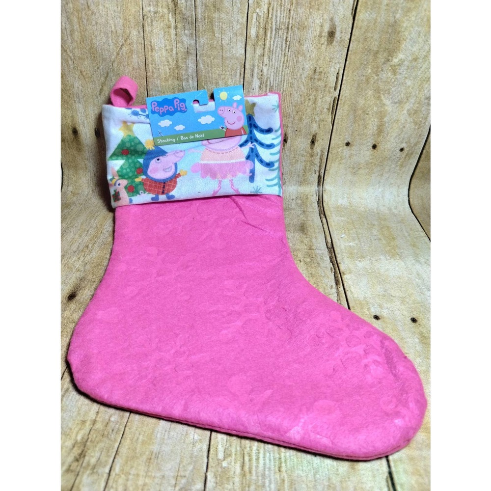Peppa Pig Christmas Stocking Pink Holiday Decoration (cb5)